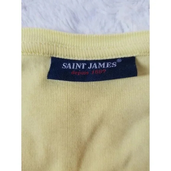Saint James Womens Ajaccio II T-Shirt Size 4 Yellow Round Neck Short Sleeve - Picture 3 of 7